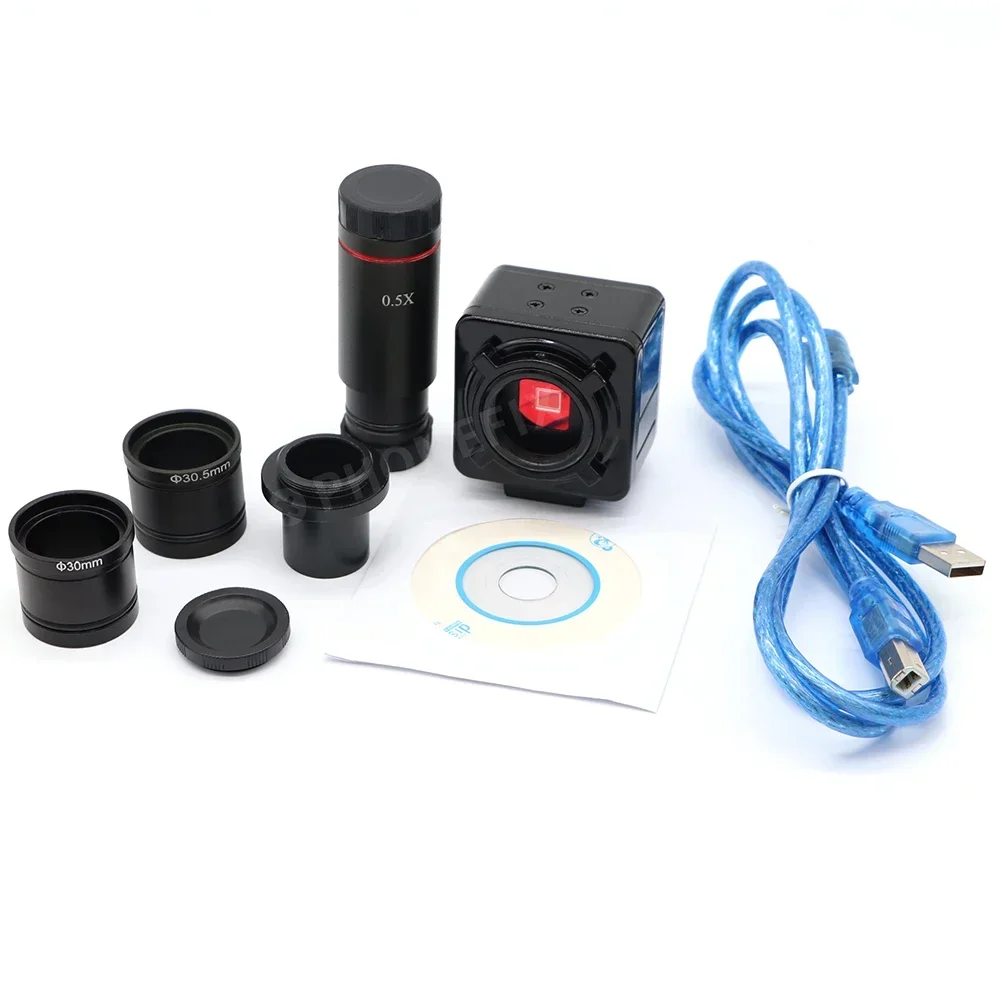 

5MP USB Digital Video Microscope industrial Camera 0.5X Eyepiece C-Mount 23.2mm Adapter with 30/30.5mm Ring for Image Capture