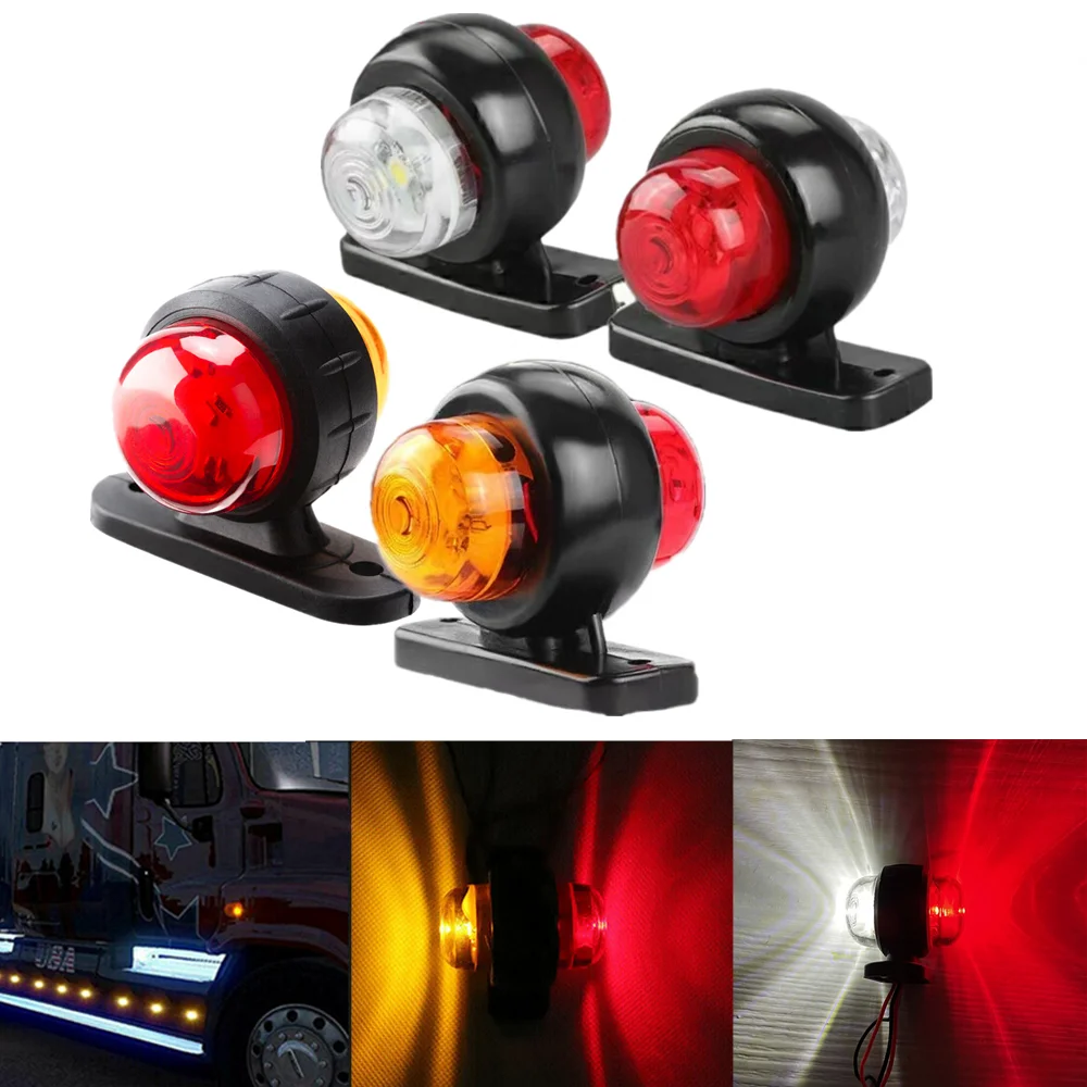 2PCS Double Sided Truck Side Lights Outline Lamp Trailer Lights Truck Parking Signal Indicators Lamp LED Side Marker Lights