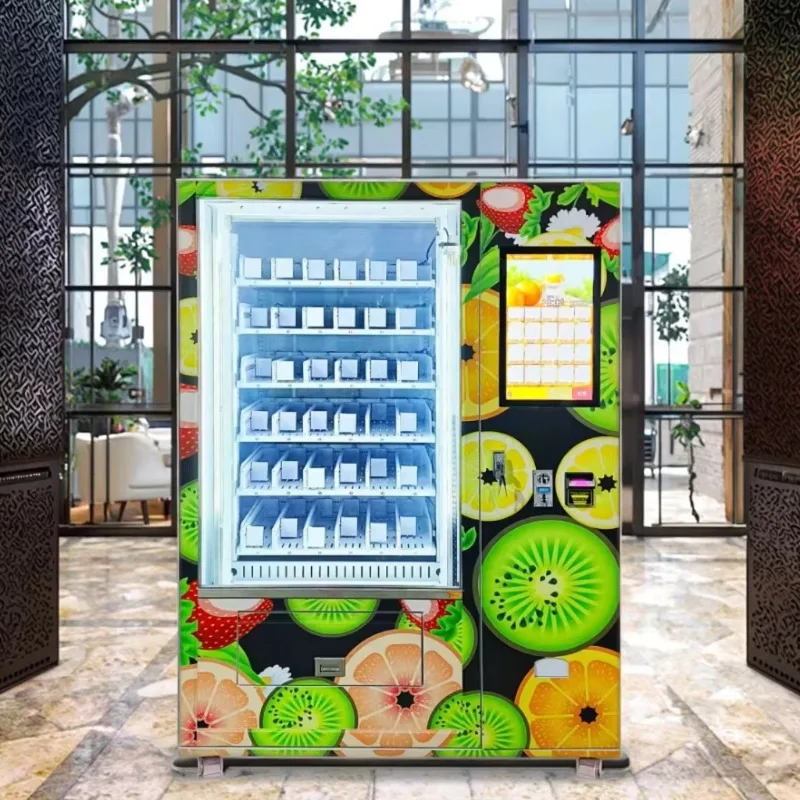 Custom Automatic Fresh Food Cupcake Vending Machine with Cooling System 21.5 Inch Touch Screen Self Service Commercial Vendor