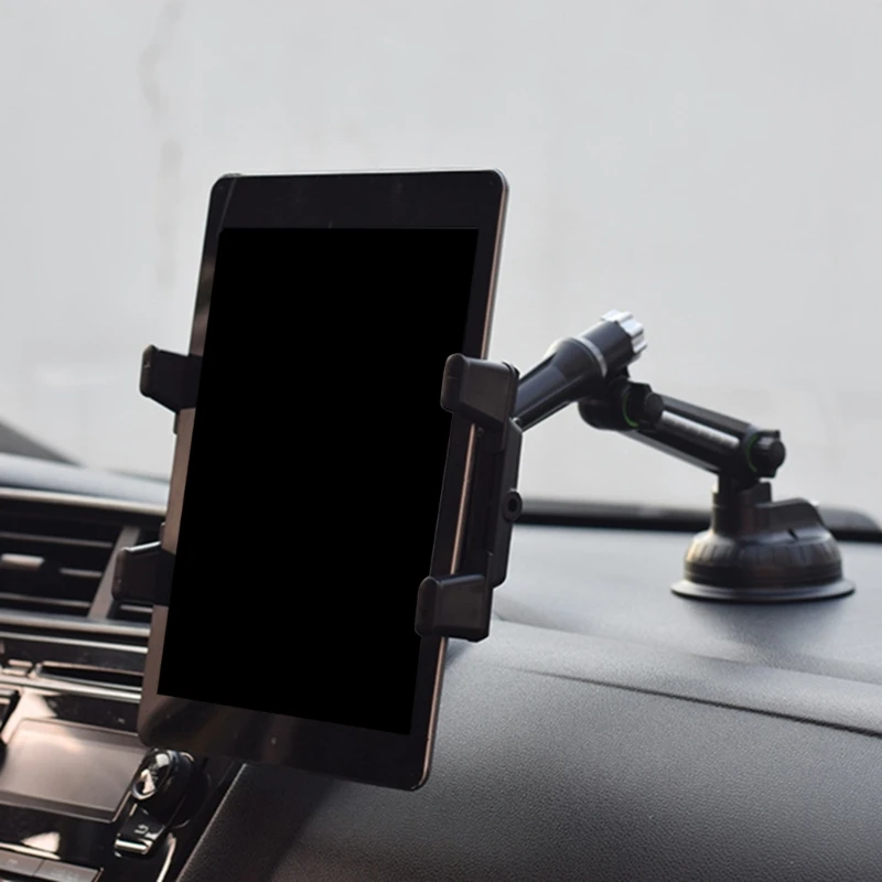 Adjustable Car Tablet Holder with Suction Cup and Extended Tube for Secure Mount