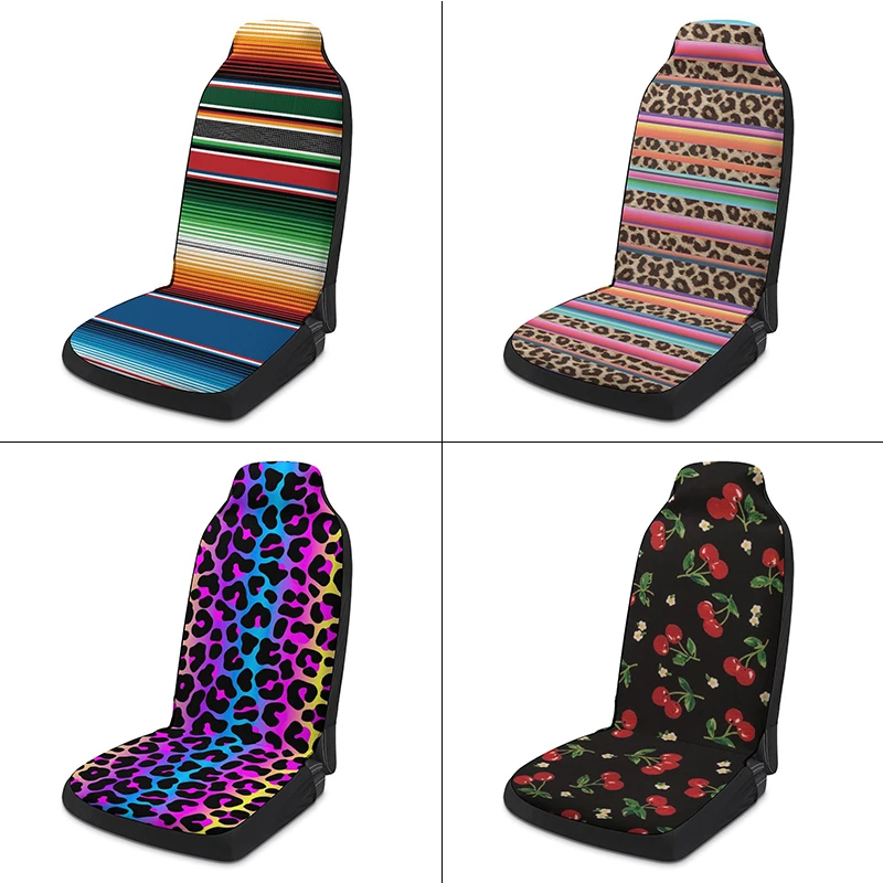 Uniwersalne kolorowe paski pokrowce na siedzenia samochodowe nadrukowana moda wzór w cętki pokrowiec na fotel samochodowy pokrowiec stylizacja wnętrza samochodu poduszkę — zdjęcie 7