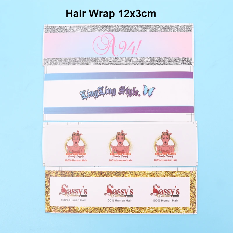 Etiquetas y paquetes personalizados para el cabello, Pegatina autoadhesiva de 200 piezas, 5,4x9Cm, para colgar pelucas con agujero