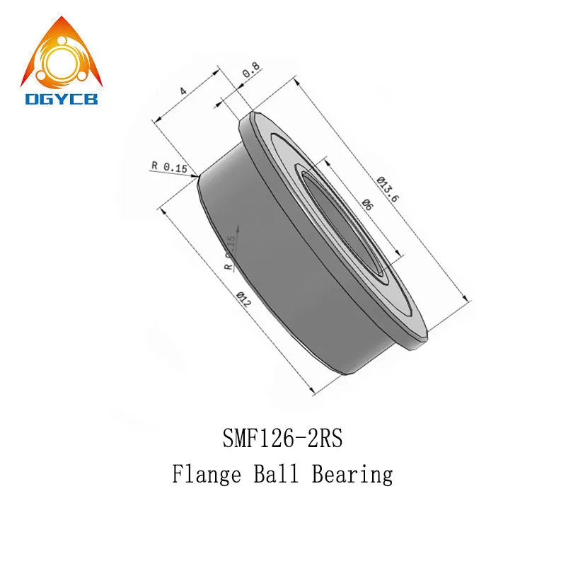 5pcs 6x12x4 SMF126 2RS Stainless Steel Flange Bearing SMF126 RS LF1260 DDU Miniature Flanged Bearing 6*12*4 MF126 2RS