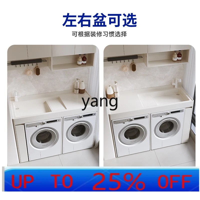 

CX stainless steel double washing machine balcony cabinet dryer combination double machine position wash basin