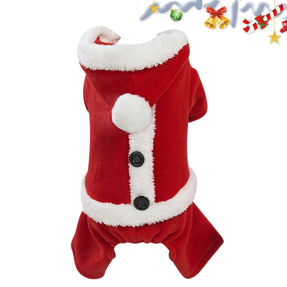 

Christmas Dog Winter Clothes Four-Legs Hoodies Outfit Puppy Coat Pants Medium Lightweight Dog Christmas Clothes