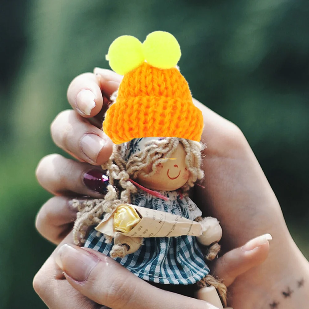100 pezzi mini cappelli con pompon piccoli accessori per maglieria in filato di lana ornamenti artigianali fai da te riutilizzabili piccoli cappelli in filato intrecciato