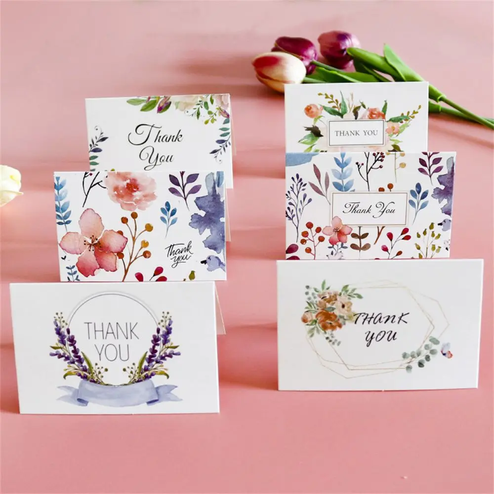 6 Sets of Thank You Cards with Envelopes and Stickers Floral Cards Blank Inside Message Greeting Cards Party