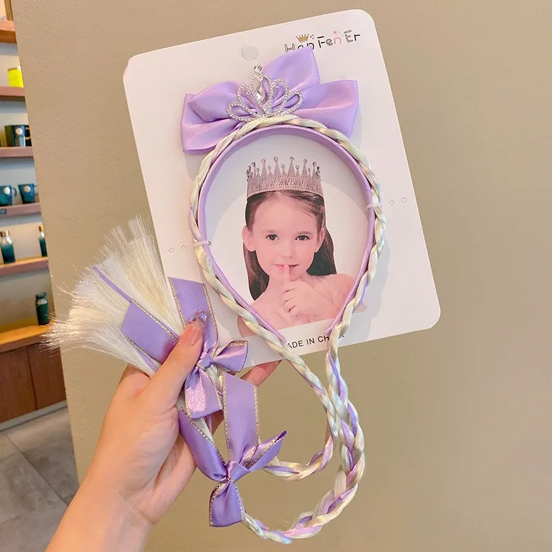 Tiara de corona trenzada de unicornio para niña, diadema de princesa, accesorios de disfraz de Halloween, regalo de cumpleaños