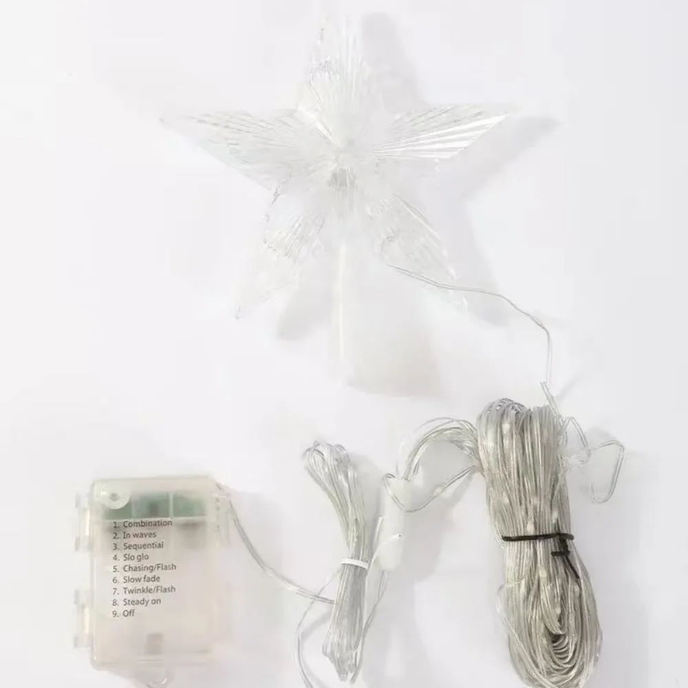 1PC 2M Christmas Waterfall Fairy String Lights with Topper Star,Christmas Tree Decorations for Home Holiday Decor New Year