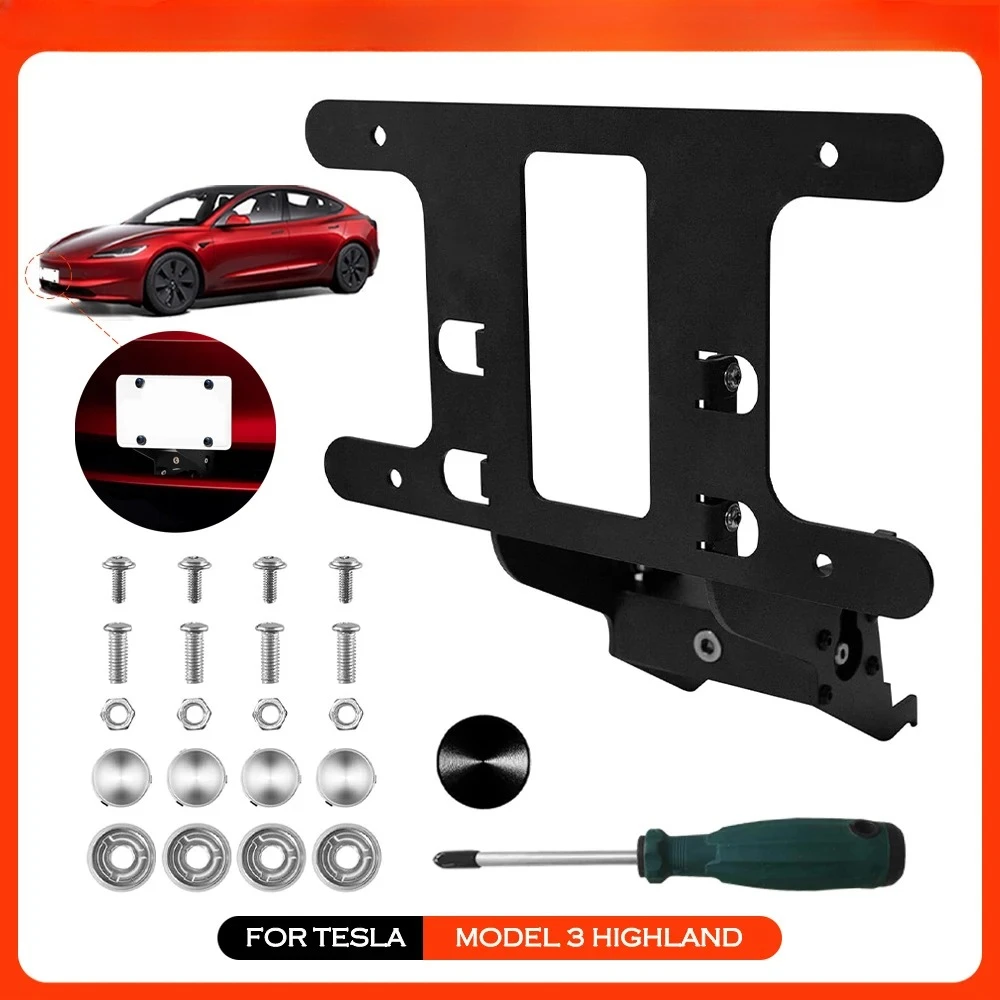 

For Tesla American standard Model 3 Highland 2024 Car Rear License Plate Frame Holder Bracket Anti-Theft Front License Plate Fra
