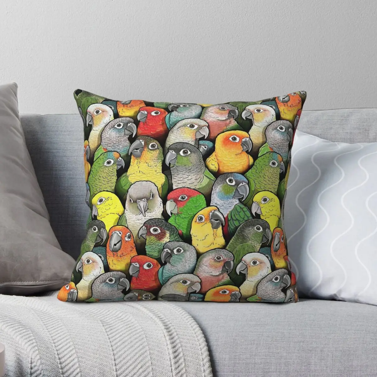 

Colour Of Conures Square Pillowcase Polyester Linen Velvet Pattern Zip Decor Pillow Case Home Cushion Cover 18"