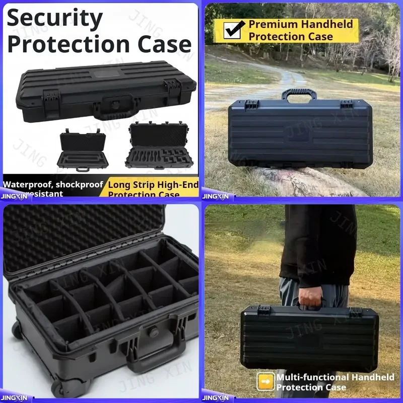 Custom for Medium Long Protective Case Crushproof Hard Plastic Tool Bag Waterproof Shockproof Equipment Storage Box Organizer
