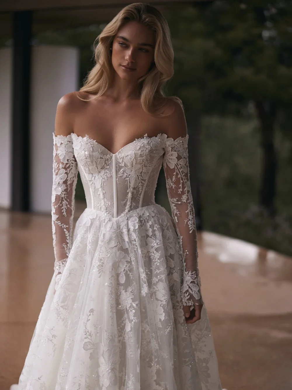 Elegantes dentelle robes de mariée à manches longues Estilo Princesa sur mesure robe Abiti Da Sposa Noiva Vestido de novia personnalisé