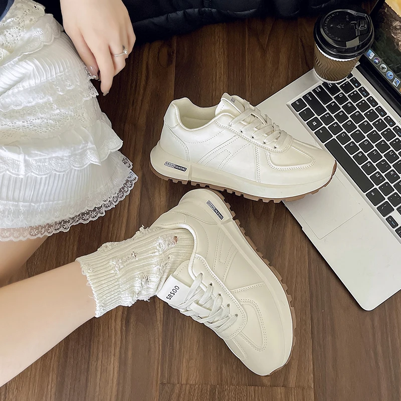 2024 New Women Tennis Shoes Fashion Platform Sneakers Women Breathable Lace-up Casual Ladies Sports Shoes Woman Jogging Shoes