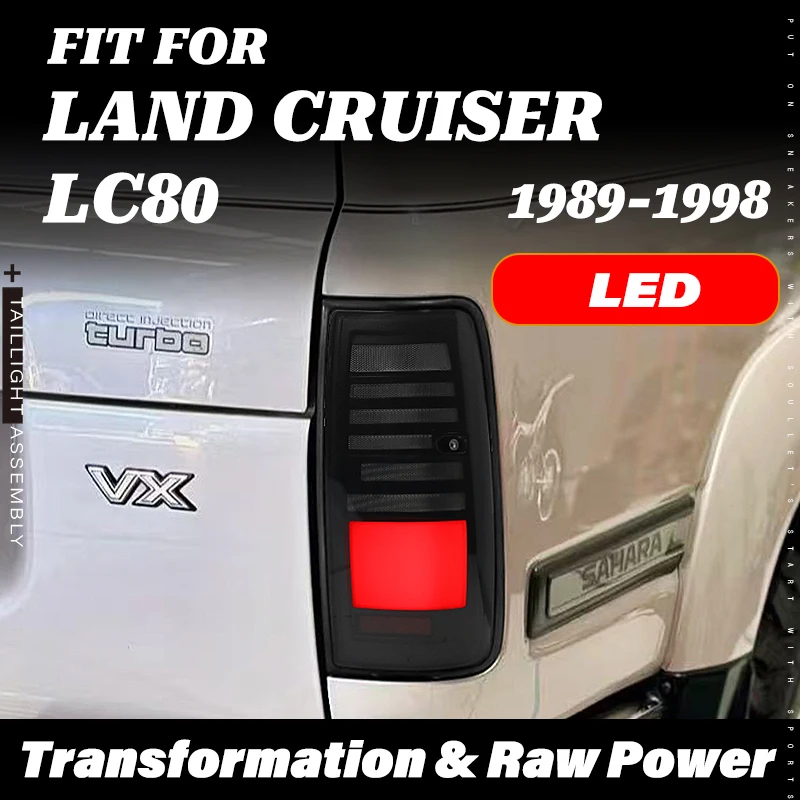 For Toyota Land Cruiser FJ80, FZJ80, HDJ80, LC80 1989-1998 Taillight Assembly w/ Lexus LX450 Style Look Sequential Turn Signal view 4