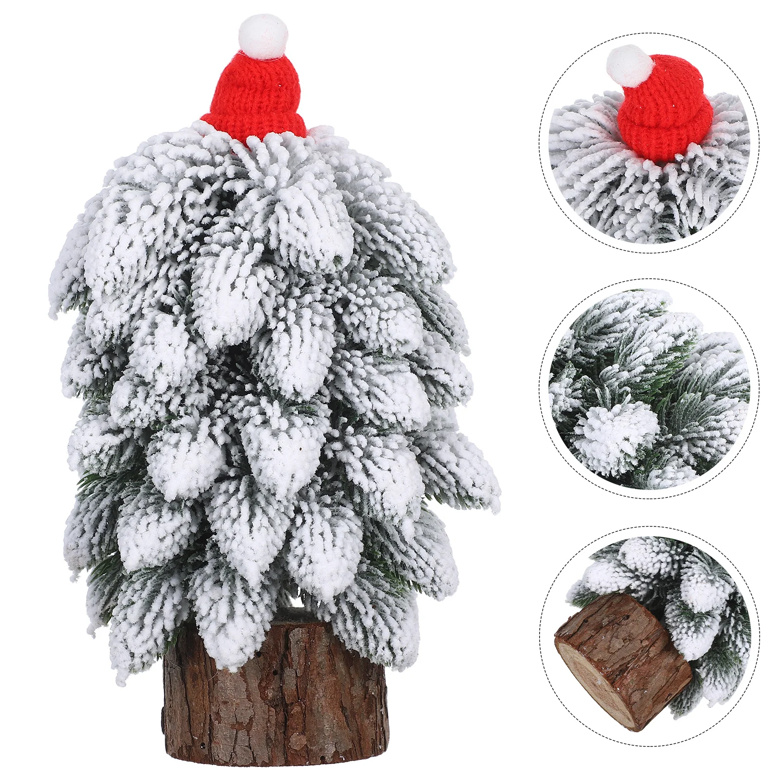 

9 Inch Mini Christmas Tree Tabletop Pine Sturdy Wooden Base Lightweight Desktop Ornament For Holiday Party Home Office Decor