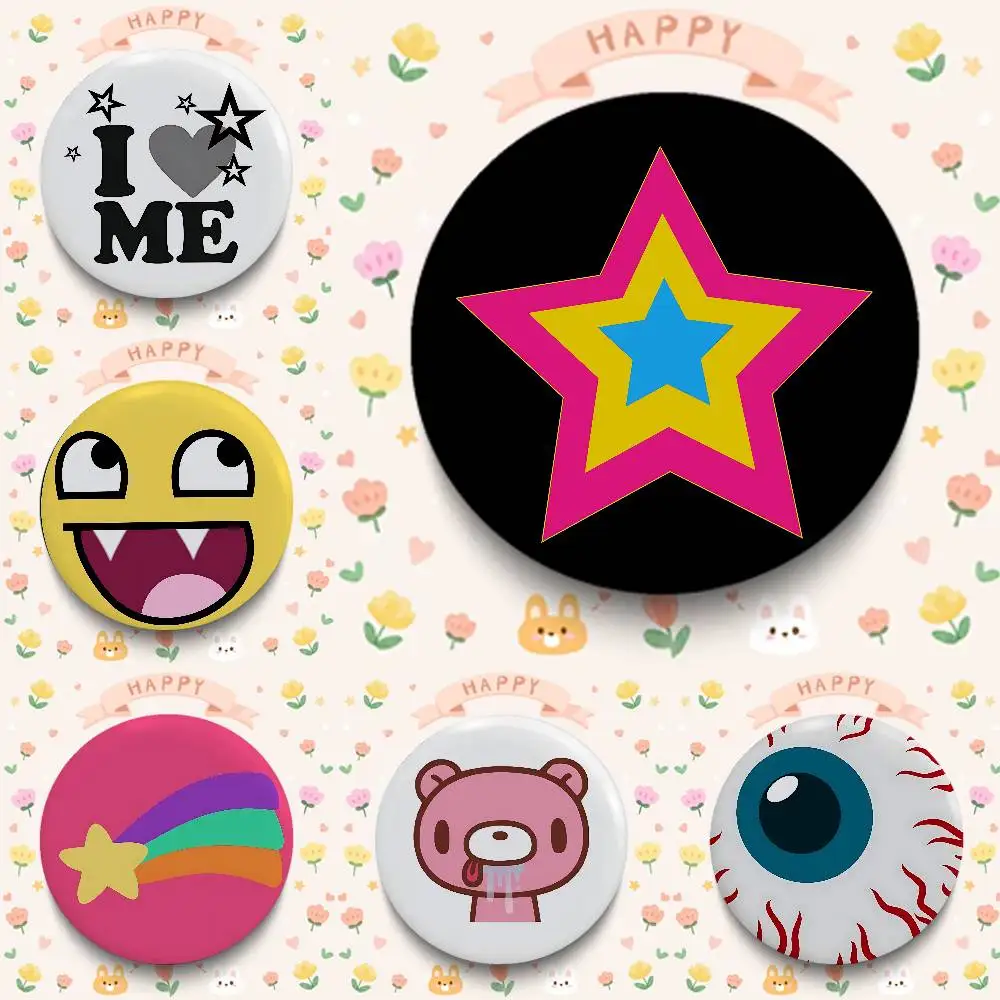 I Love Emo Boys Badges 25 32 44 58 75 Mm Round Cosplay Pin Bag Decor Fans Collect Friends Gifts Brooch Souvenir