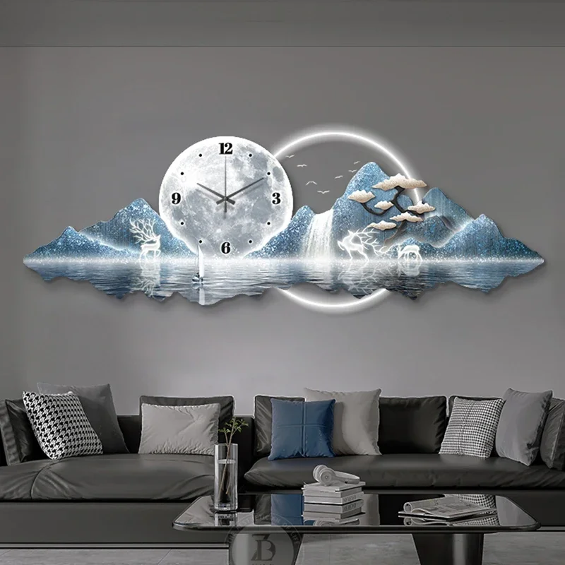 Led Large Wall Clocks Aesthetic Art Mural Simple Living Room Bedrooms Creative Wall Watch Xenomorph Reloj De Pared Home Design