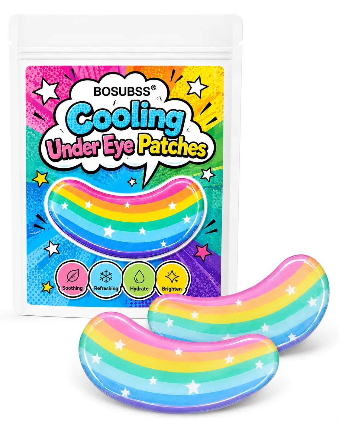 10PCS Rainbow Under Eye Beauty Patches, Soft Gel Feel Eye Patches For Daily Beauty Routine And Travel Use