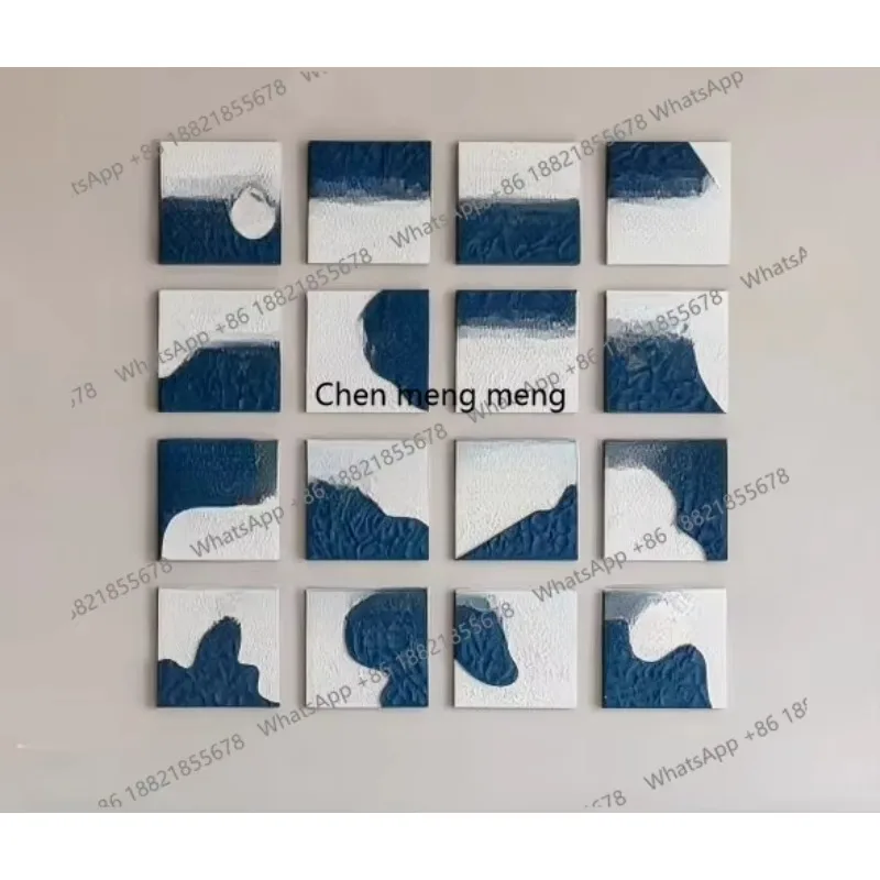 H Wabi Sansan wind hanging painting three-dimensional sandstone texture painting model room living room entrance decoration