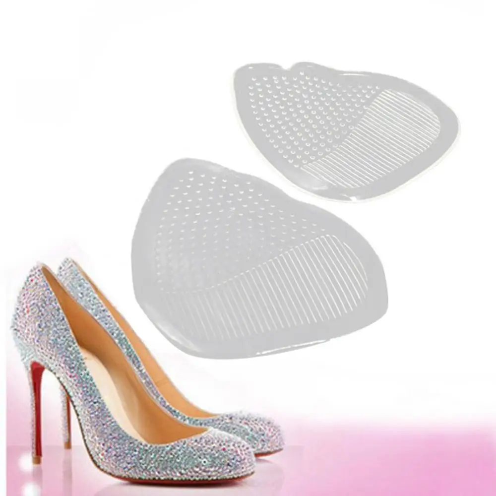 Pad Insole Cushion Transparent Elastic 2Pcs Foot Care Cushions High Heel Anti-Slip Gel Pads