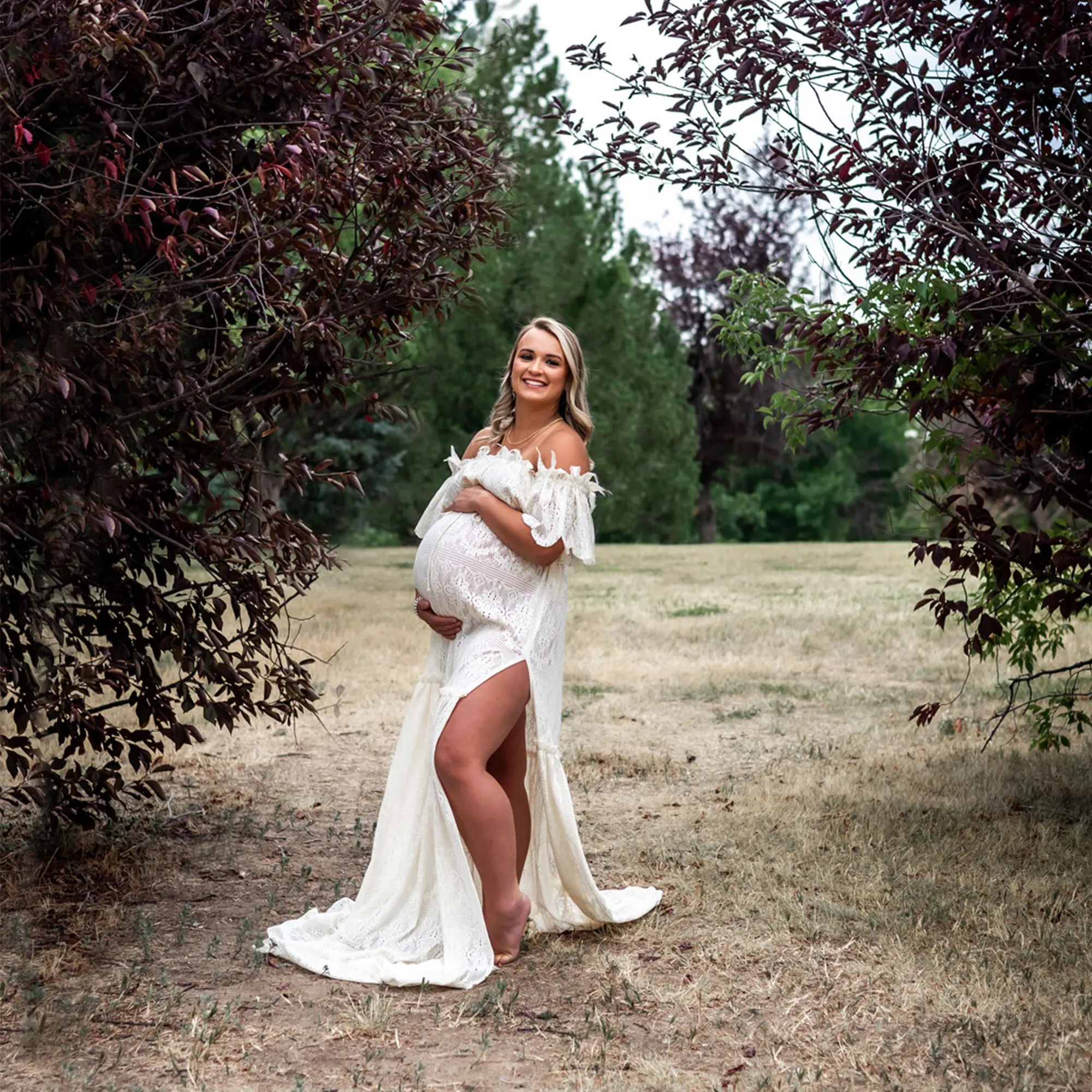 Don & Judy-Robe de mariée bohème en dentelle, tenue de soirée, grande taille, pour femmes enceintes