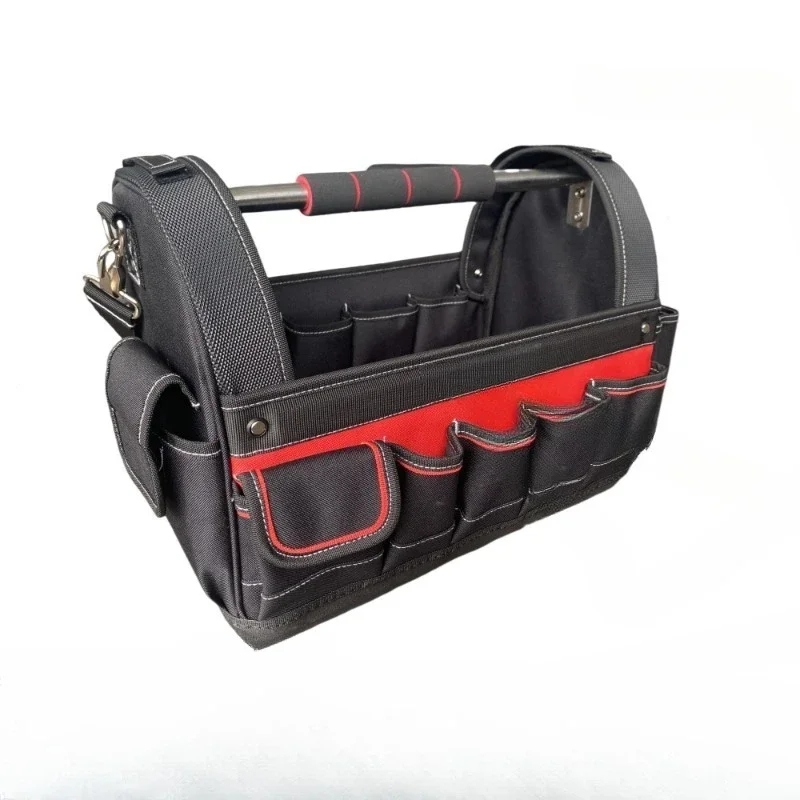 16-Inch Multifunctional Kit Steel Pipe Handle Electrician Portable Shoulder Portable Crossbody Combination Storage Basket