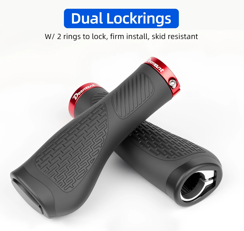 Große Handgriffe, MTB-Lenkerende, zusammenklappbares Fahrrad, lange, kurze, drehbare Stangengehäuse mit verdecktem Sicherungsring, TPE, stromlinienförmige Handballenauflage – Detail 4