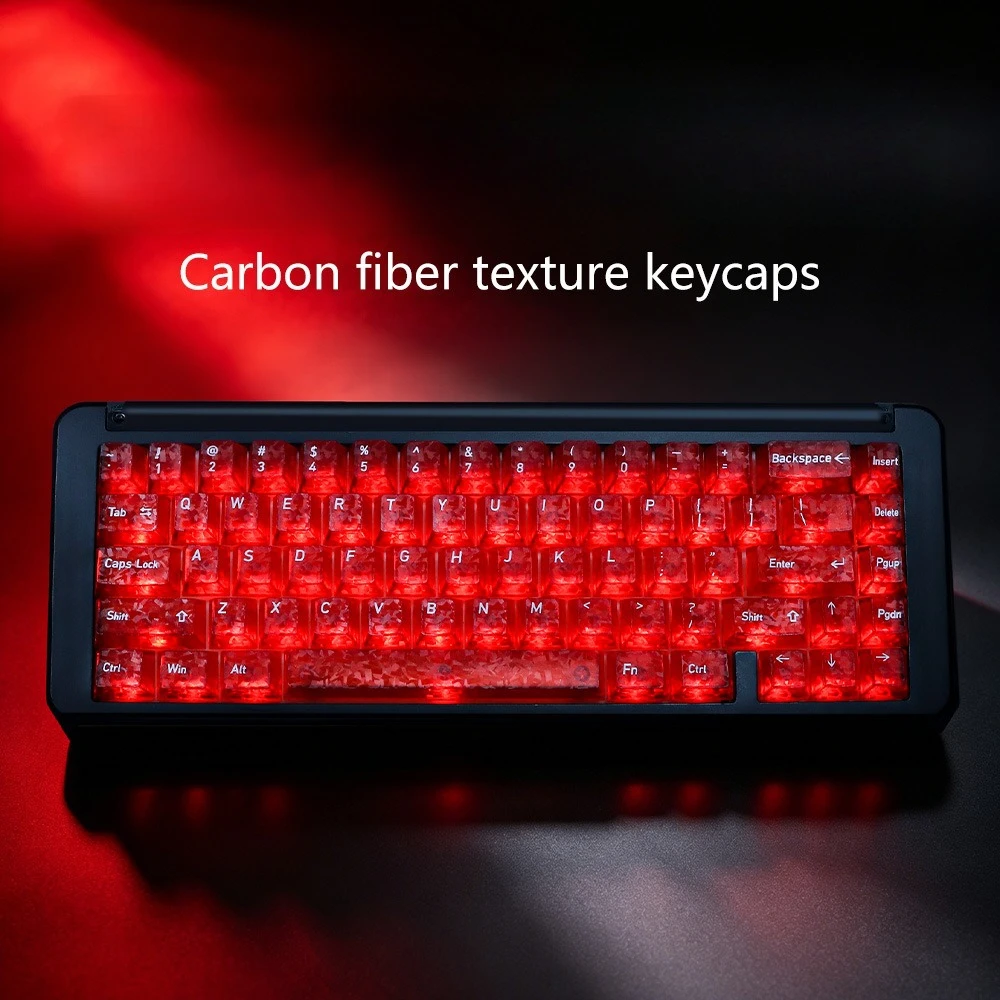 Korean Ice Carbon Fiber Pattern Keycaps Side-Engraved PC Key Caps Magnetic Switch Mechanical Keyboard 60 70 80 90 100 — product photo 1 of 1