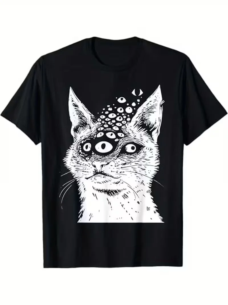 2025 جديد عادية تي شيرتات قصيرة الاكمام طباعة القطن منتظم صالح الجولة الرقبة تنفس فضفاض للجنسين المحملة الرجال النساء الملابس #1