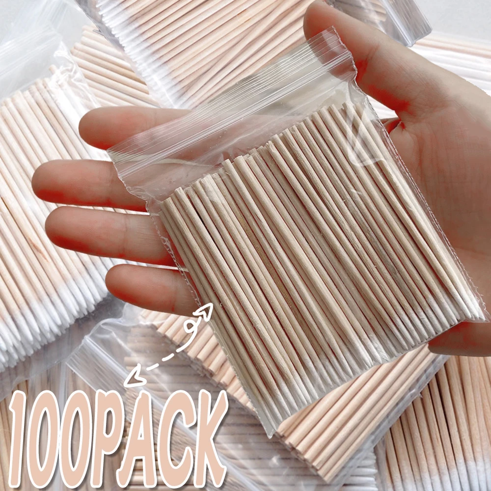 1000PCS Cotton Brush Buds Nail Tip Tools Micro Wood Cotton Swabs Tatoo Microblading Cleaning Wooden Sticks Eyelash Extension