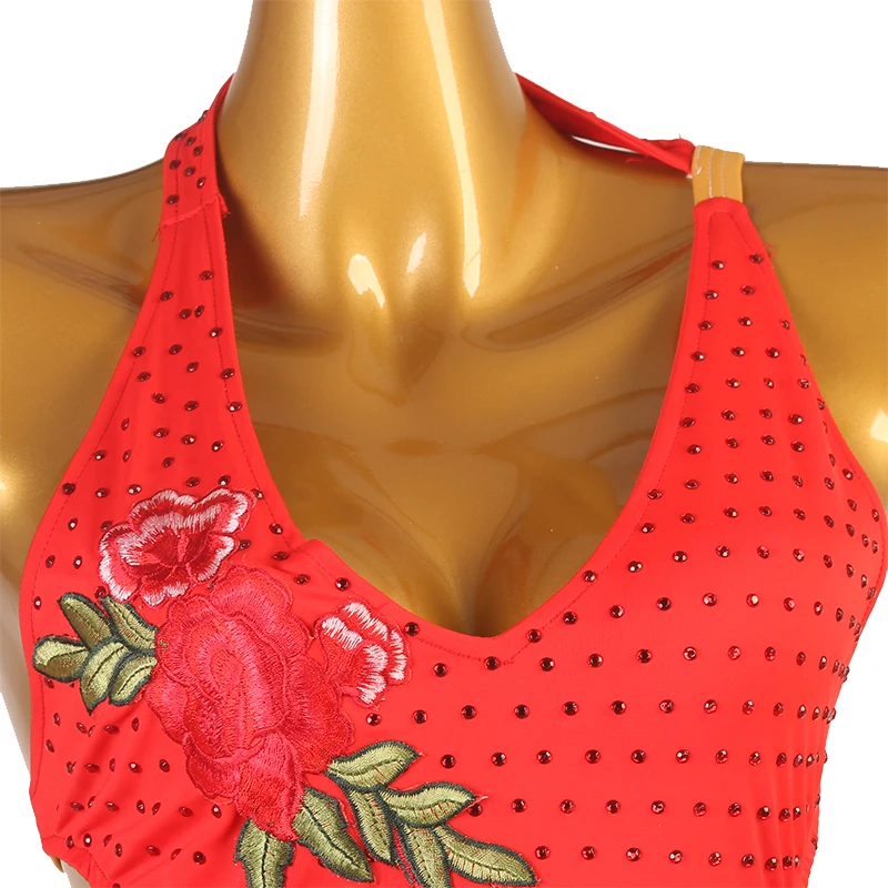 Costume de Tango Cha-Cha Samba pour femmes, robe de danse latine à franges, sans manches, ourlet irrégulier, justaucorps de danse de valse