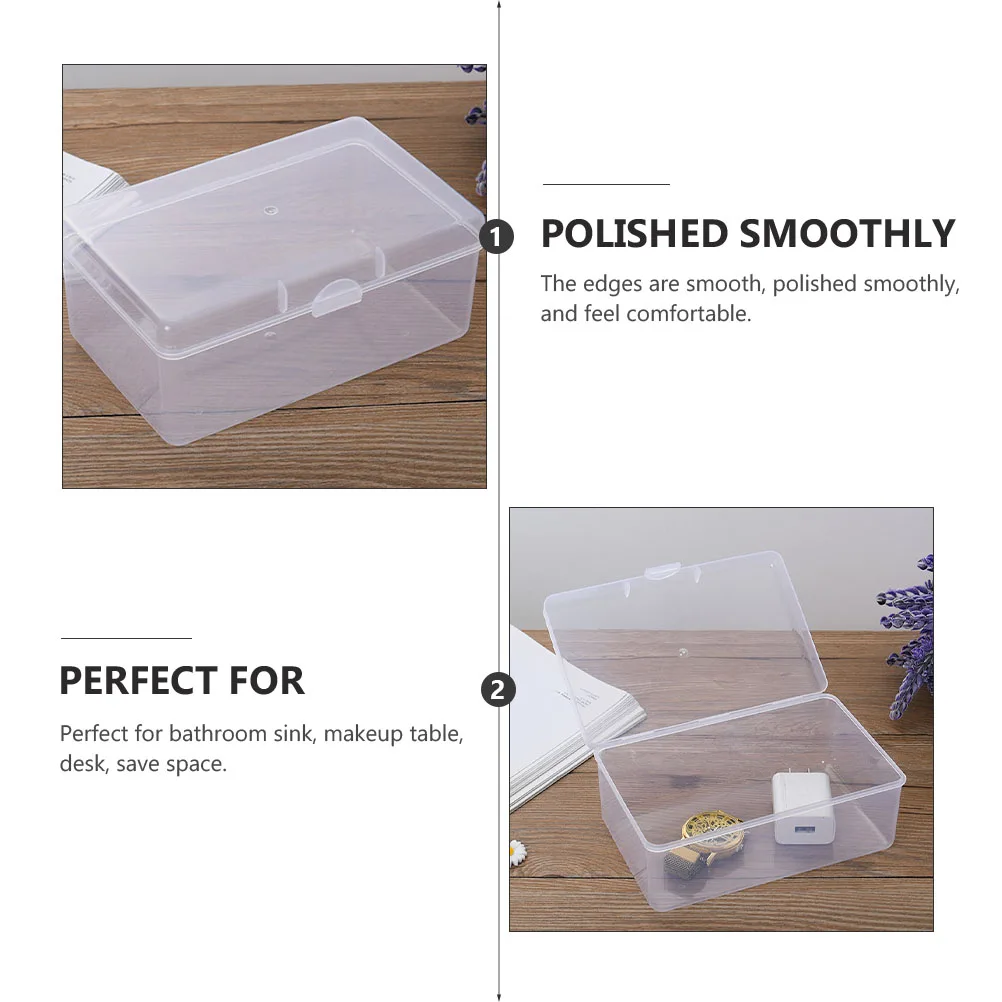

4pcs Cotton Pads Storage Box PP Material Smooth Edges Bathroom Desk Space Saving Home Decoration Kitchen Facilities