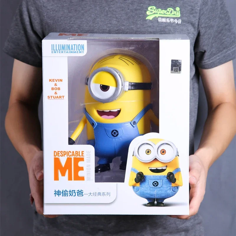 Genuine Despicable Me Figures Big Eye Minions Action Figure Anime Bob Kevin Stuart PVC Figurine Collectble Models Toy Gift Doll