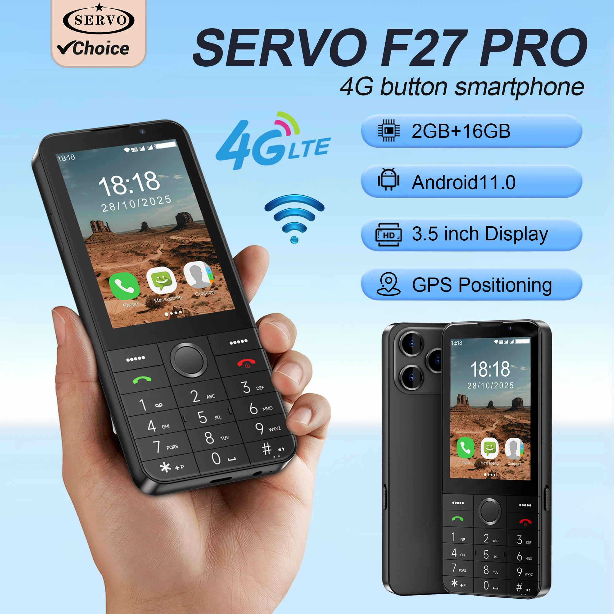 SERVO F27 PRO Smartphone Android OS 4G Cellular 3.5
