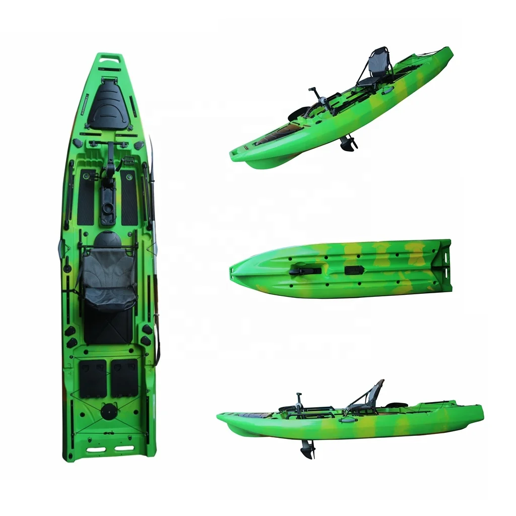 Vicking 12.5ft Single Person LLDPE Material Fishing Kayak with Foot Pedal Electric Trolling Motor Top Kayak Accessories