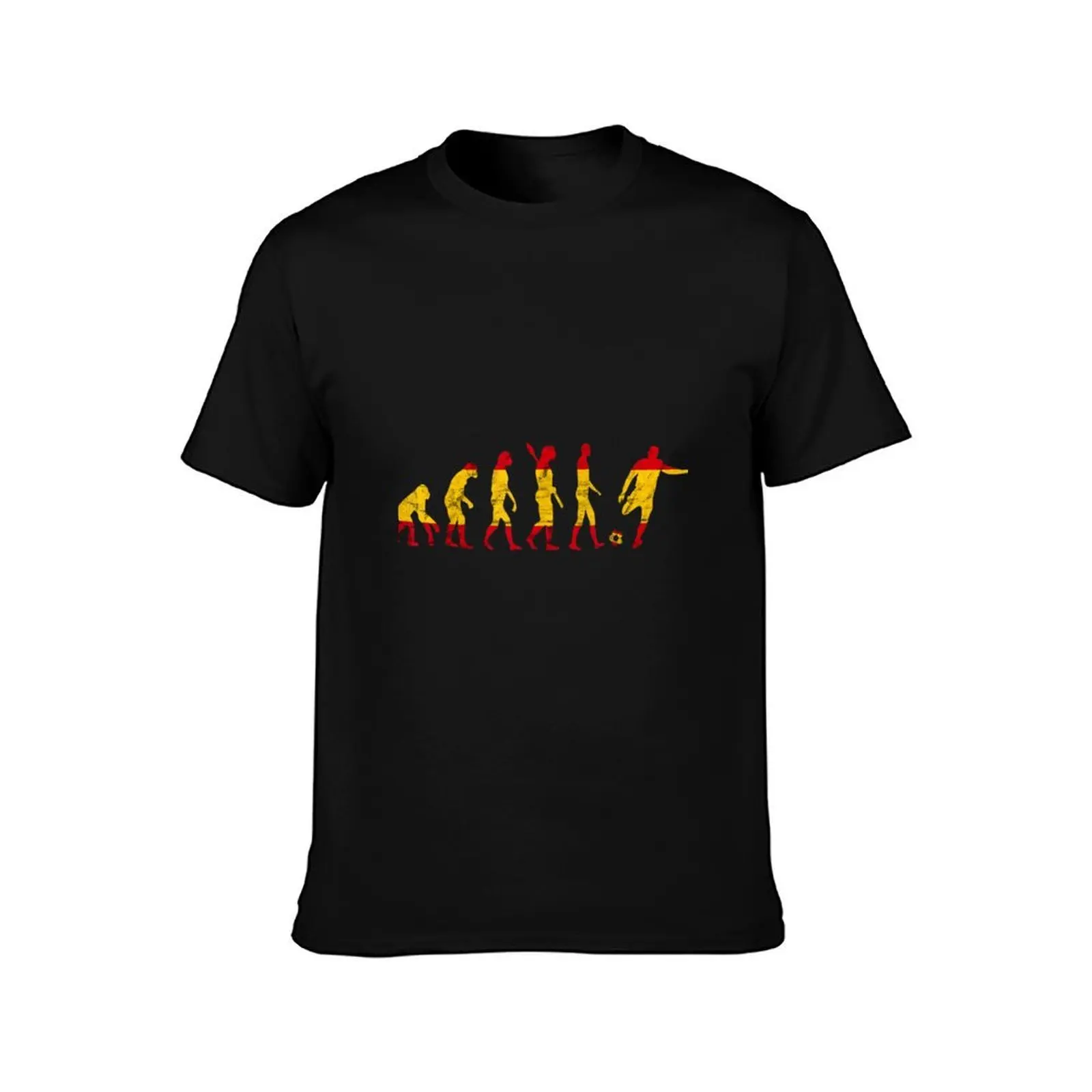 Spain Soccer Player Evolution Spanish Pride Espana Spain T-Shirt Basic Simple Casual Short Sleeve Tee T-Shirt
