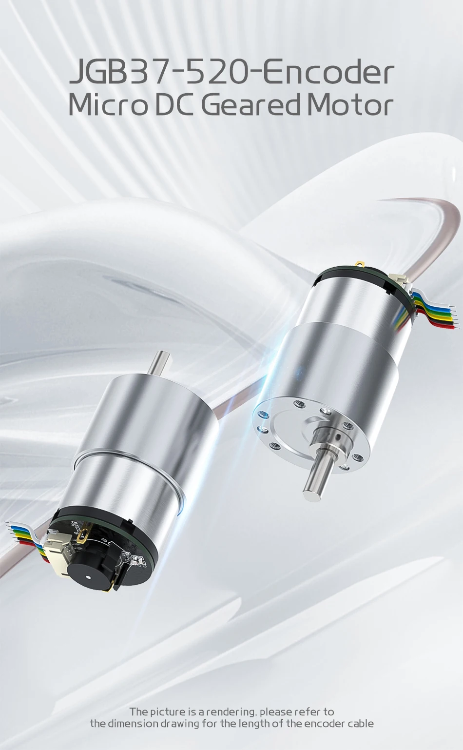 37-520 Getriebemotor 12V DC Untersetzungsgetriebemotor mit Drehzahlmessung Hall-Encoder Roboter Hochdrehmoment Bürstenmotor Metallzähne – Detail 6