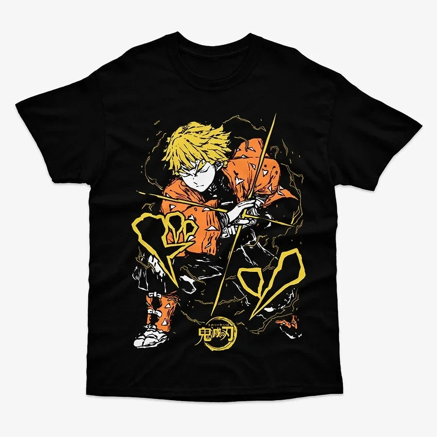 Demon Slayer Zenitsu Agatsuma Thunder Hashira Anime Graphic T Shirt Manga Streetwear Cotton Oversized Tee