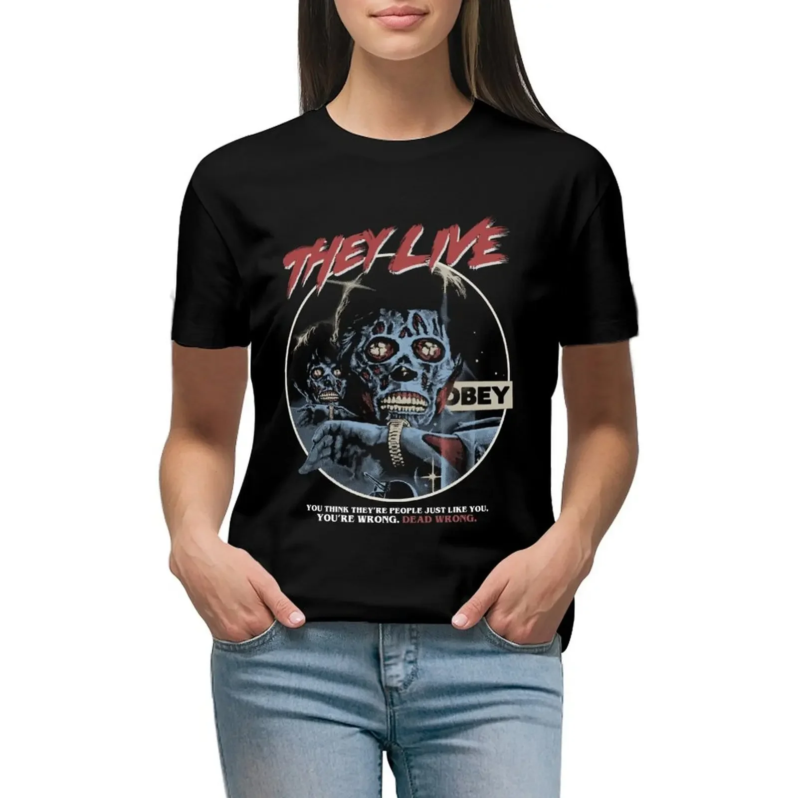 

They Live, John carpenter, horror T-Shirt funny heavyweights korean fashion luxury designer clothing Women