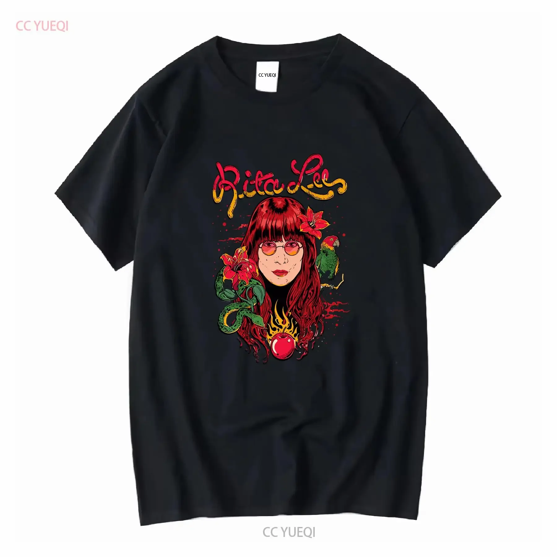 Retro rita lee entadas e bandeiras t camisa clássico preto s 5xl m2955 mangas compridas ou curtas vintage lavado confortável
