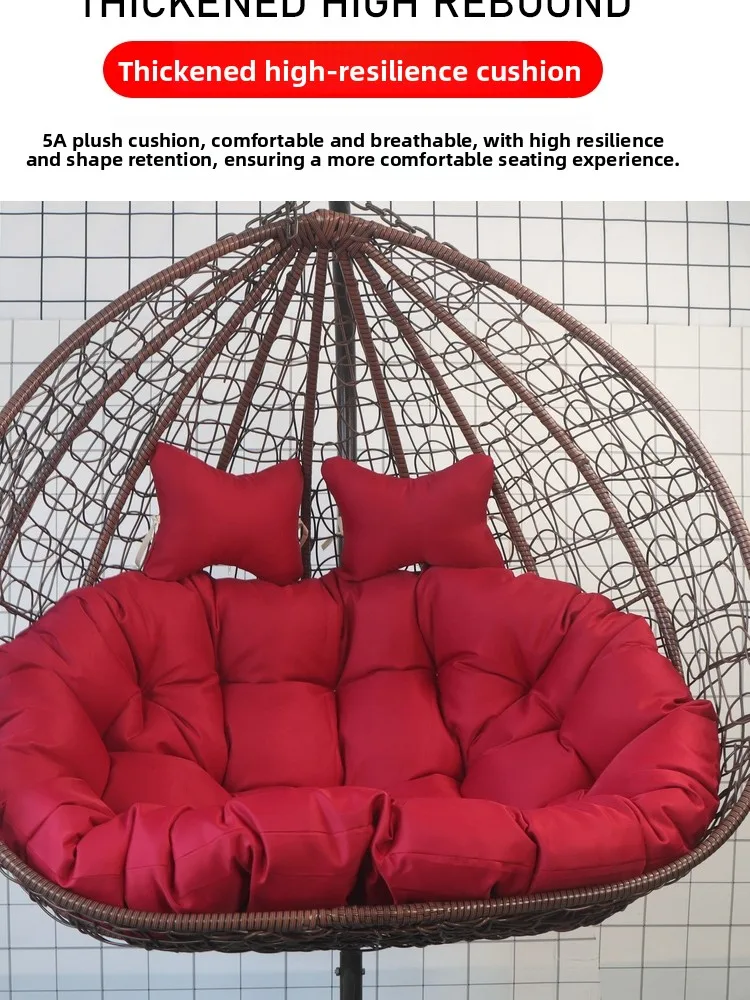 وسادة كرسي معلقة سميكة مقاومة للماء للاستخدام الخارجي، وسادة سرير متأرجحة قابلة للفصل، بساط أرجوحة فردي مزدوج، طراز حديث وبسيط #2