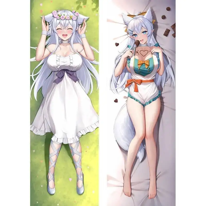อะนิเมะ Dakimakura ปลอกหมอน Chillin' In Another World ระดับ 2 Super Cheat Powers Fenrys ขนาดชีวิต Waifu หมอน