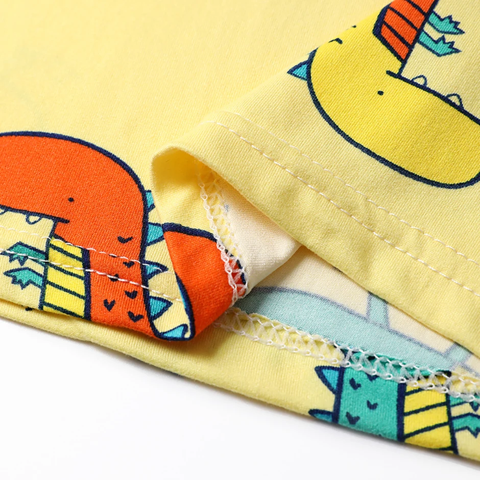 2-tlg. Kinder Sommer Mode Druck Hause Kleidung Anzug Junge Bequeme Joker Dinosaurier Kurzen ärmeln Mädchen Süße Rosa shorts Anzug – Detail 26