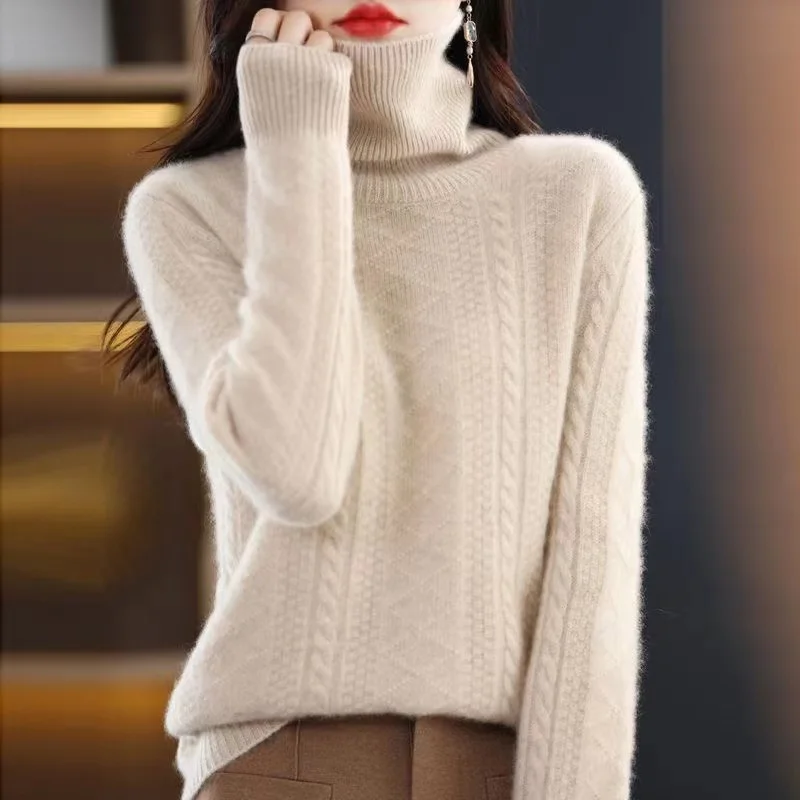 2023 Autumn/Winter New Cashmere Sweater turtleneck  Long Sleeved Pullover High-End Women Cashmere Sweaters