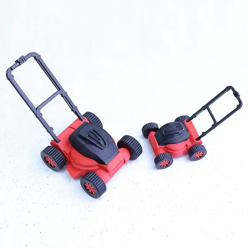 Accesorios para muebles en miniatura, 1 unidad, 1:12 1:18, modelo de cortacésped para casa de muñecas, simulación de cortacésped de jardín para niños, herramienta de reparación de juguetes