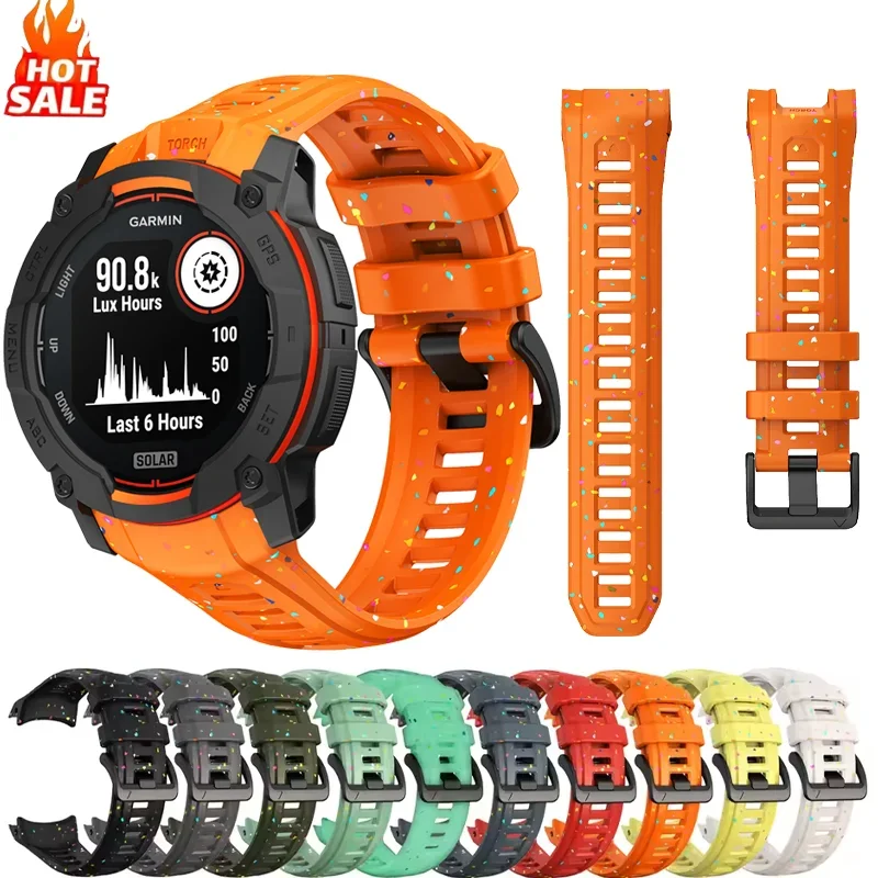 Ремешок с цветными фрагментарными принтами, совместимый с Garmin Instinct 3, 50 мм, 45 мм, мягкий спортивный силиконовый ремешок для Instinct 3, 45/50 мм