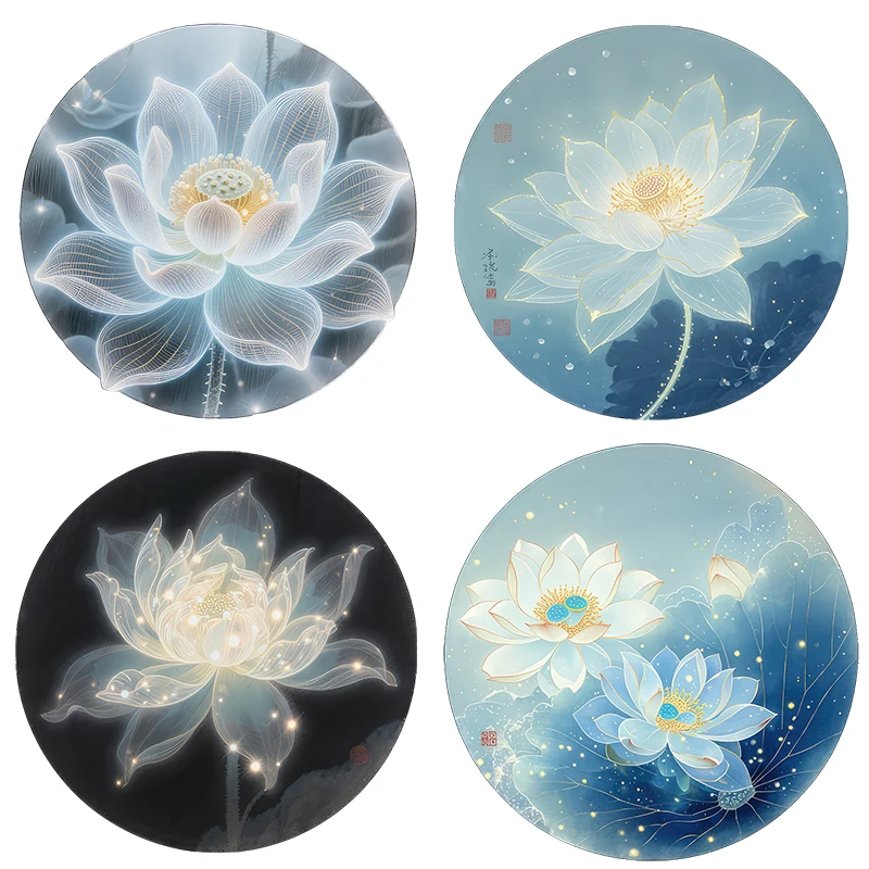 Three Ratels CFN109 Dreamy fluorescent lotus art strong sticker for home decoration bathroom decal