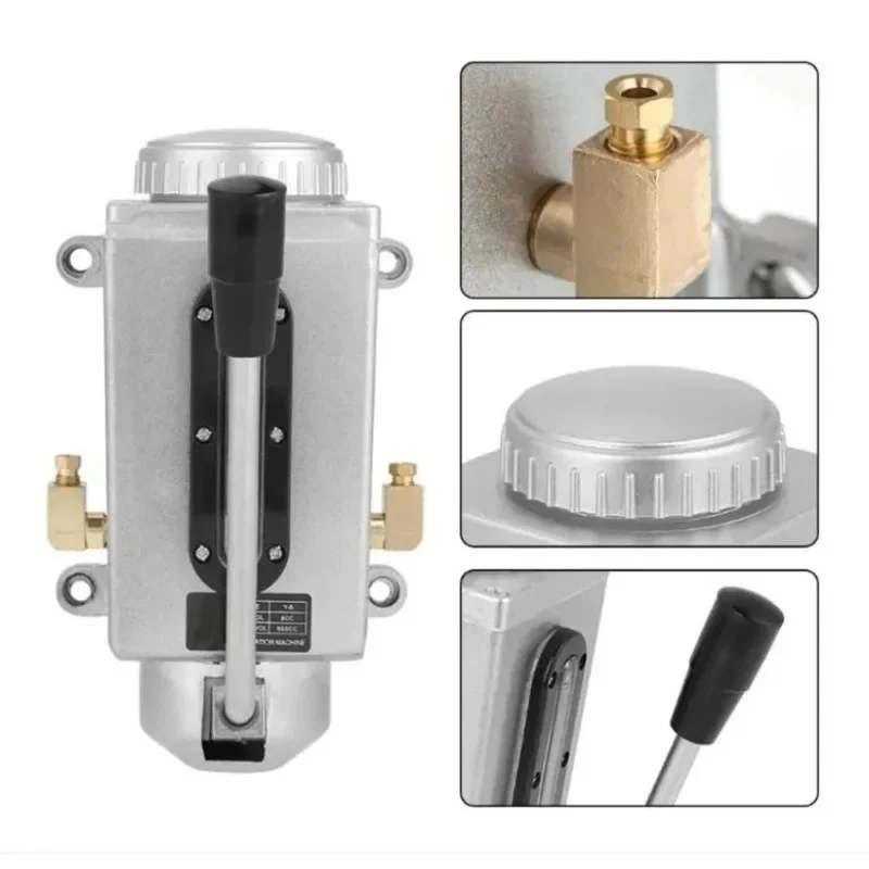 Milling Machine Y-8 Lubricating Manual Oil Pump Hand Lubrication CNC 4mm Double Outlet Lubricating Pump Fit For Bridgeport