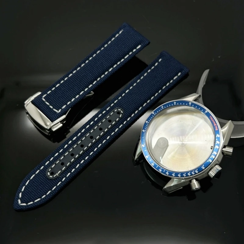Multifunctional 39.7mm Speedmaster Watch Case 18mm Watch Clasp for Seiko VK63 Quartz Movement with Bezel 20mm Silicone Straparts